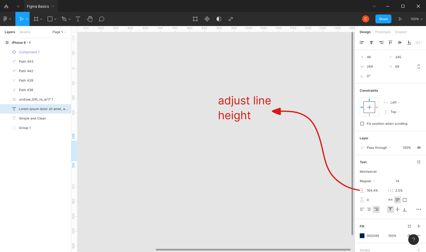 Adjust Line Height