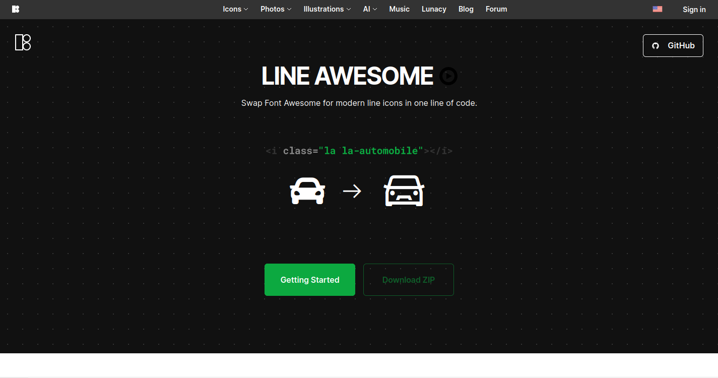 Line Awesome Homepage